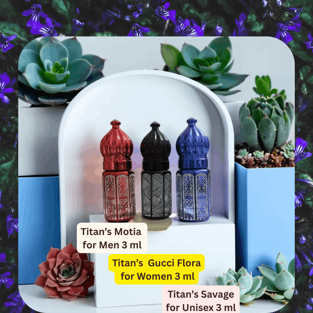 Titans 3 ml Attars Deal, Gucci Flora, Motia & Savage